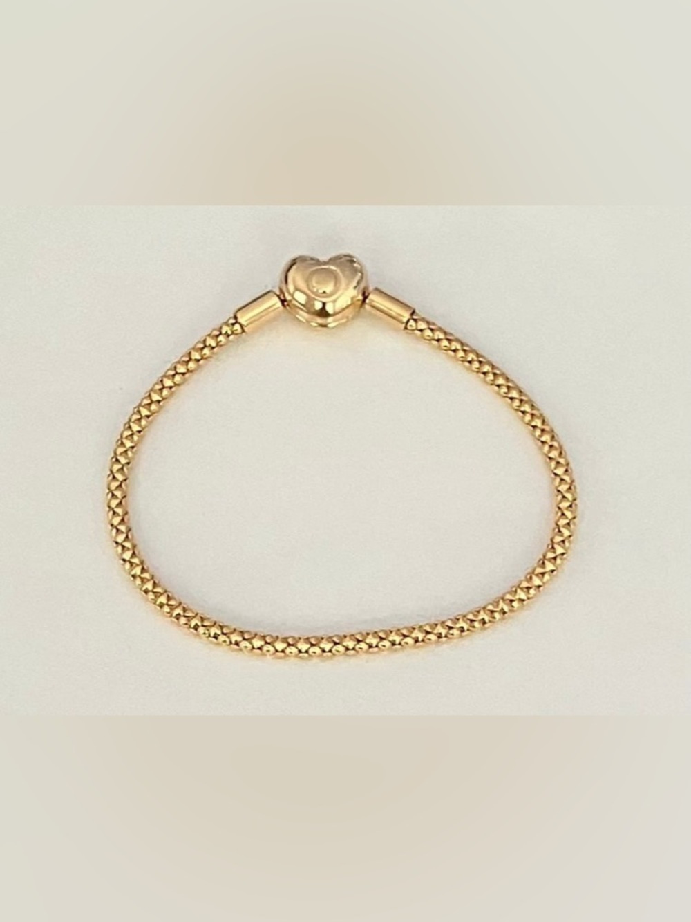 Pandora 14k Gold Plated Heart Clasp Snake Chain Bracelet - Picture 2 of 3